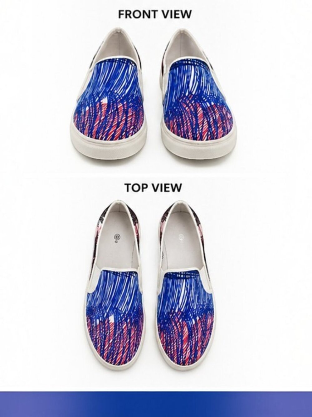 Shoe Republic Colorful Abstract Slip-On Fashion Sneakers Size 10 (Fits Like 9) - Picture 3 of 6